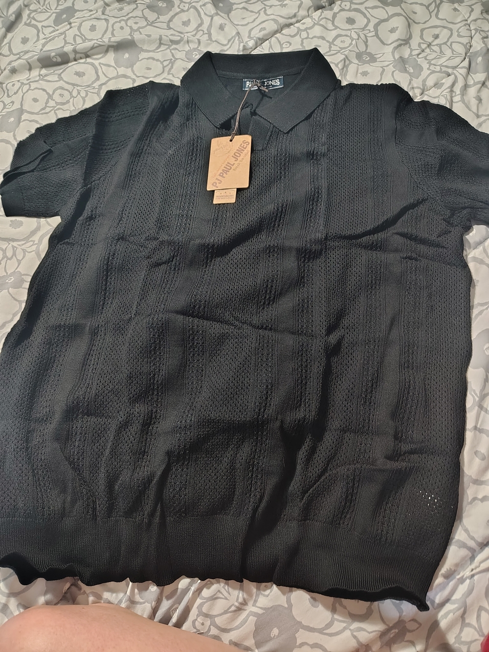 Paul Jones Men’s Black Knit Polo Shirt